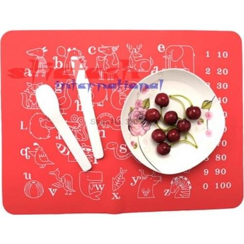 By dhl 50pcs 40x30cm Silicone Mats Baking Liner Silicone Oven Mat Heat Insulation Pad Bakeware Kid Table Mat