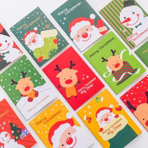 Kawaii 2pcs/lot Merry Christmas Thanksgiving Festival Gift Greeting Notebooks Mini Pocket Dairy Korean School Office Stationery