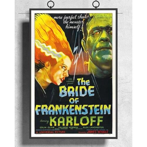 L318 THE BRIDE OF FRANKENSTEIN Movie Silk Fabric Poster Art Decor Indoor Painting Gift