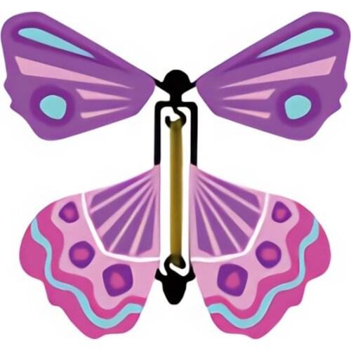 Flying in the Book Butterfly Fairy Rubber Band Powered Wind up Butterfly Toys Q6PD