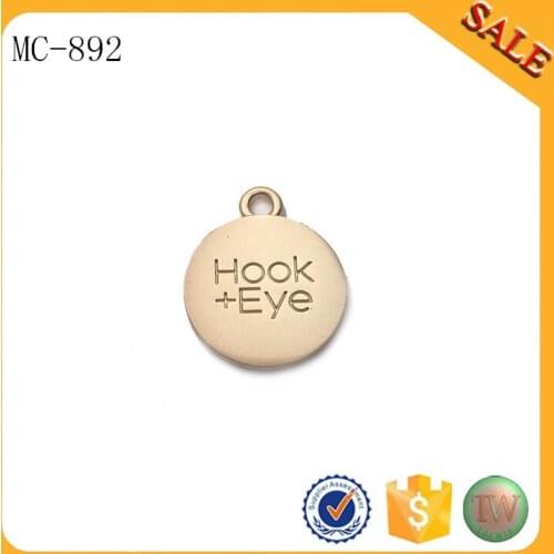 MC892 custom misty gold Jewelry pendant Tag Printed Logo Metal Jewelry Tag For Bracelet