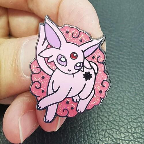 Cartoon anime Pink Pony Glitter Enamel Brooch Pin Backpack Hat Bag Collar Lapel Pins Badges Fashion Jewelry Accessories