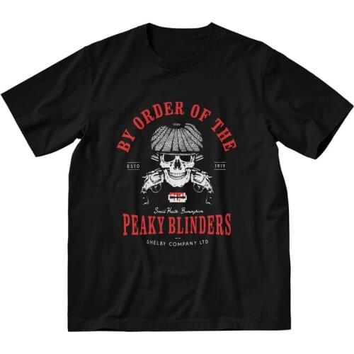 By Order Of The Peaky Fookin Blinders T Shirt for Men Cotton Print T-shirts Tshirt Short Sleeve Crime Drama TV Series Tees Tops