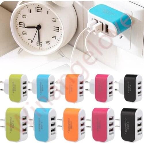 Eu Us wall charger 5V 3.1A 3 Ports Multiple LED Wall USB Smart Charger Adapter adaptor for iphone 7 8 X for samsung galaxy