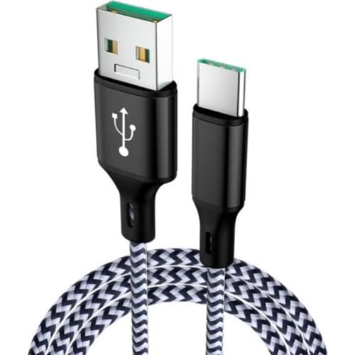 Nylon Braided Type-C Fast Charging Cable Data Transfer Cord for OPPO FINDX VOOC Mobile Phone Accessories