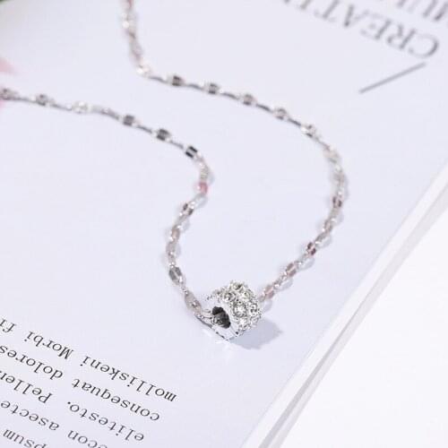 2021 New Women Simple Geometry Titanium Steel Necklace Pendant Female Fashion Jewelry Plated Alloy Choker Necklace