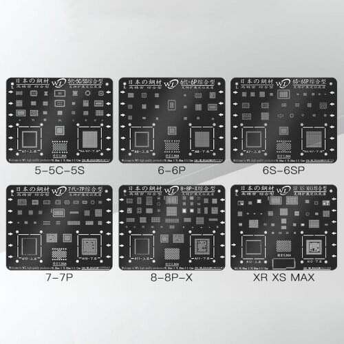 WL Nano Black BGA Reballing Stencil for Phone XSMAX XS XR X 8 8P 7P 7 6P 6 5 5S Planting Tin Mesh Solder Template