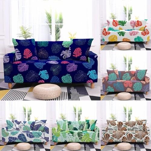 Tropical Palm Leaves Sofa Covers for Living Room Elastic Stretch Slipcover Sectional Corner Sofa Couch Bed Covers 1/2/3/4-Seater