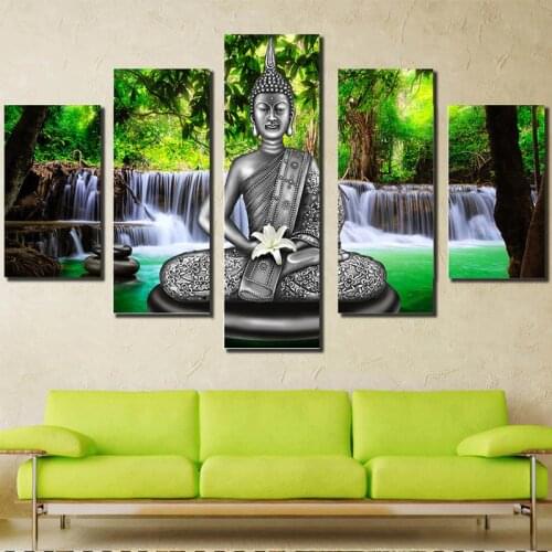 Full Square/Round Drill 5D DIY diamond painting 5pc Buddha statue Pictures mosaic Diamond Embroidery Wall Arts J1763