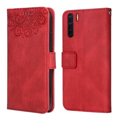 Luxury Leather Case for OPPO A91 Flower Embossing PCPM00 CPH2001 CPH2021 Wallet Flip Phone Case for OPPO A 91