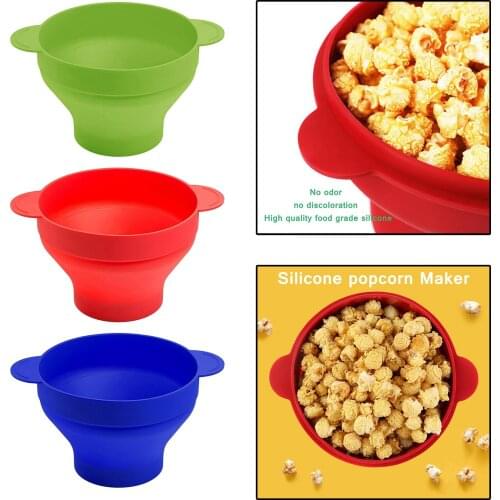 Microwaveable Silicone Popcorn Maker BPA Free Collapsible Popcorn Maker Bowl