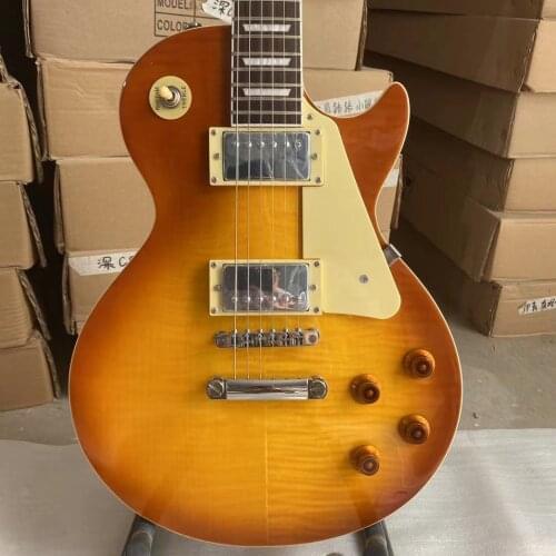 Standard Electric Guitar Tiger Maple Top Mahogany Body Rosewood Fingerboard Chrome Hardware High Quality Guitarar Free Shipping