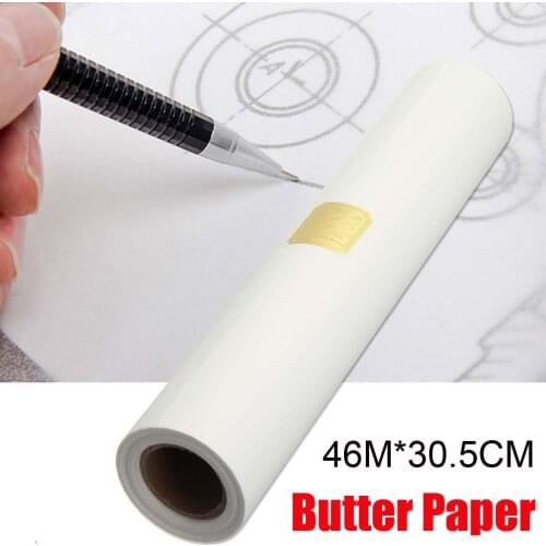 46mx30cm Super Transparent Draft Sketches Butter Paper Tracing Paper Roll White for Painting Artists Designers Architects