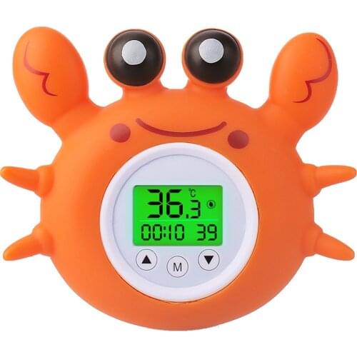 Bath Thermometer Fahrenheit and Celsius Lovely Bathtub Safety Temperature Thermometer Tri-color Crab Shape Bath Toy