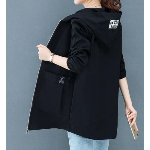 Trench Coat spring autumn coat women Hooded Solid color coat trench big coat for women High Quality new style