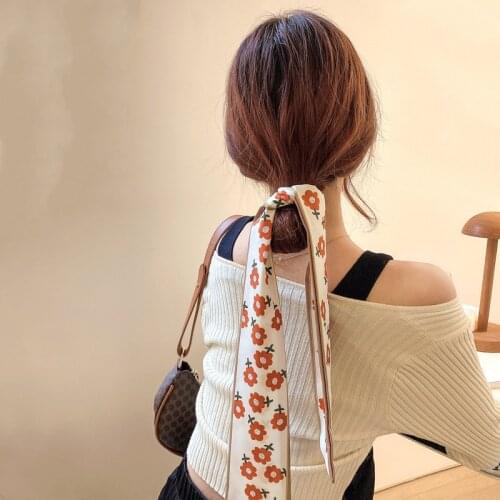 Vintage Ribbon Print Turban Hairband Women Fabrics Simple DIY Headband Girls Tied Ponytail Hold Hair Bands Accessories Headdress