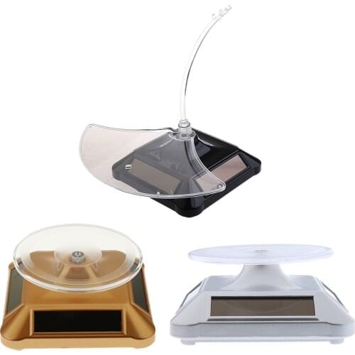 Solar Power Rotating Display Stand Holder Turntable Rack For Eyeglass