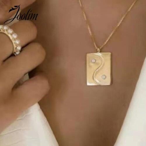 Joolim Jewelry Gold Finish Amulet Pendant Necklace Stainless Steel Necklace