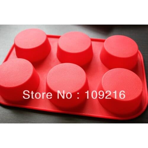 Green Good Quality 100% Food Grade Silicone Cake Mold/Chocolate Mold/Muffin Cupcake Pan Six circle cake mode even