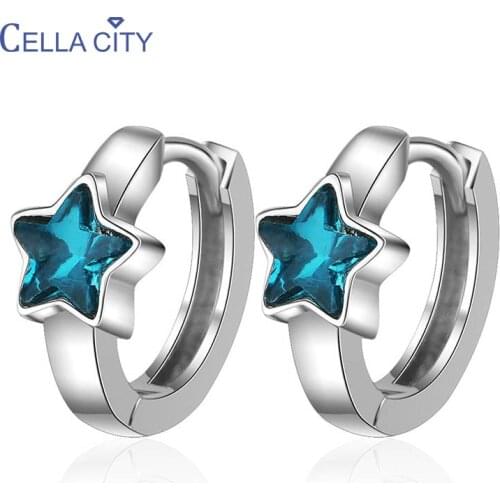 Cellacity Silver 925 Jewelry Charms Earrings for Women Gemstones Aquamarine Concise design Female Dating Gift Wholesale Party