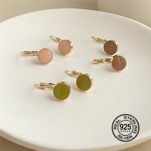 S925 Silve Stud Earrings For Women Summer Korean High-End French Delicate Geometric INEFFA Fashion Simple Punk Elegant Gift