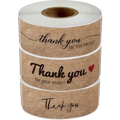 120Pcs Thank you fou your order sticker Kraft paper Handmade decor labels Thank You Stickers Envelope Sealing Stationery Supply