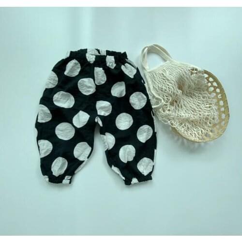 2020 New Girls Boys Dots Pants Cool Summer Fashion Kids Pants 1-6t QH778