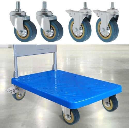 4 Pack 3 inch 360 Degree Swivel Casters Wheels Heavy Duty with 10x30mm Stem Wheel For Carts workbench with brake and no brake