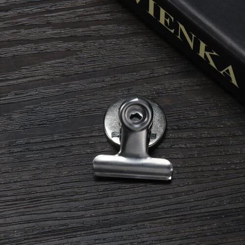 3cm Round Shape Metal Rust-Proof Fridge Wall Memo Hook Clips Silver Tone Magnetic Durable Refrigerator Note Message Holder