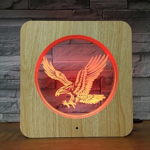 Eagle Flying Animal 3D LED Plastic Night Light DIY Customized Lamp Table Lamp Kids Colors Birthday Gift Home Offie Decor 2341