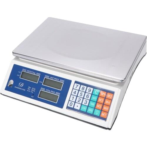 40kg Precision Electronic Price Computing Scale Stainless Steel Electronic Kitchen Scales Commercial Shop Scales Weigh(EU Plug)
