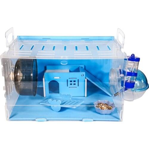 Hamster cage acrylic transparent golden bear nest villa single and double toy supplies