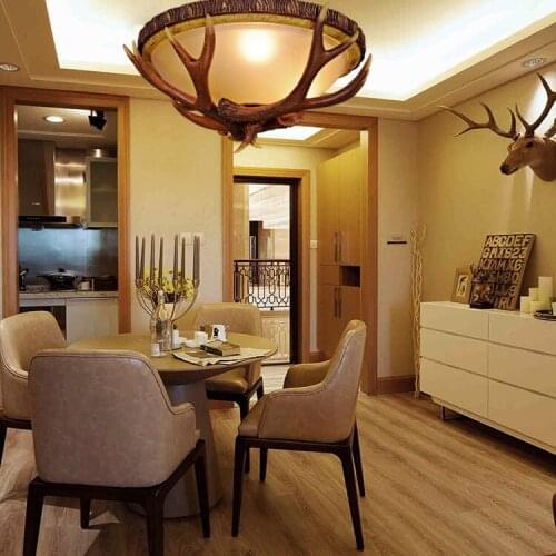 American Cocktail Bedroom Vintage Roman Sun Entrance Terrace Bar Corridor Ceiling Lights Antlers lamps ZCL