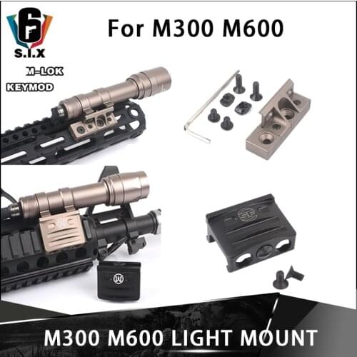 Tactical Flashlight Mount For Surefir Scout Light M300 M600 Light M600C M600V M600DF M300V Keymod Rail Handguard And M-lok