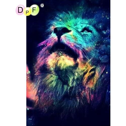DPF 5D full Round Diamond Painting Mosaic star light lion look up DIY Magic Cube Cross Stitch art craft Diamond Embroidery Decor