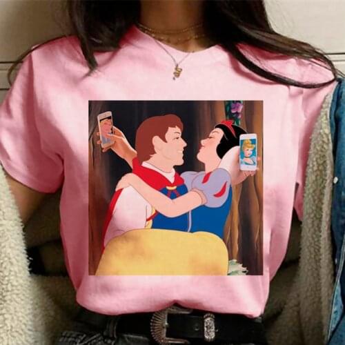Funny Snow White Cartoon Grunge T-shirt Korean Style Streetwear Disney Tshirt Cute Princess Harajuku T Shirt Ullzang Top Tees