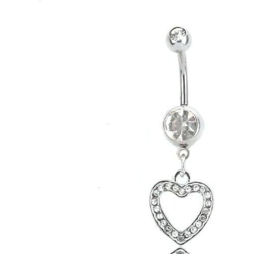 Belly Button Ring body Piercing Body Jewelry rose silver color white Crystal