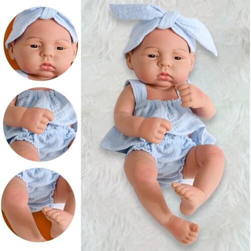 40cm Rebirth Doll Baby Full Body Vinyl Simulation Reborn Doll Bathing Dressing Baby Early Education Toys Soft Children Gifts
