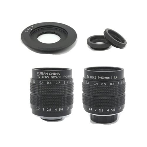 2in1 Fujian CCTV 35mm F1.7 lens+50mm F1.4 lens TV Movie lenses for Panasonic G5 GF5 GX1 GF3 G3 GH2 G2 G10 G1 GH1 GF1 G6 GF6 GH3