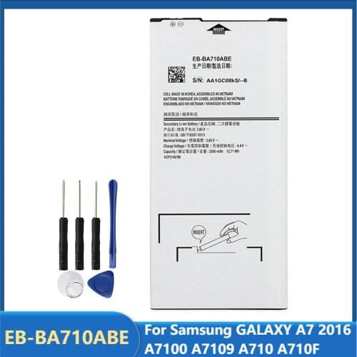 Original Replacement Phone Battery EB-BA710ABE For Samsung GALAXY A7 2016 A7100 A7109 A710 A710F Rechargeable Batteries 3300mAh