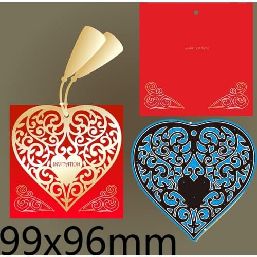 Cutting Dies Two Hearts Flower Hollow Card Metal for DIY Scrapbooking Photo Album Embossing Paper Card 99*96mm