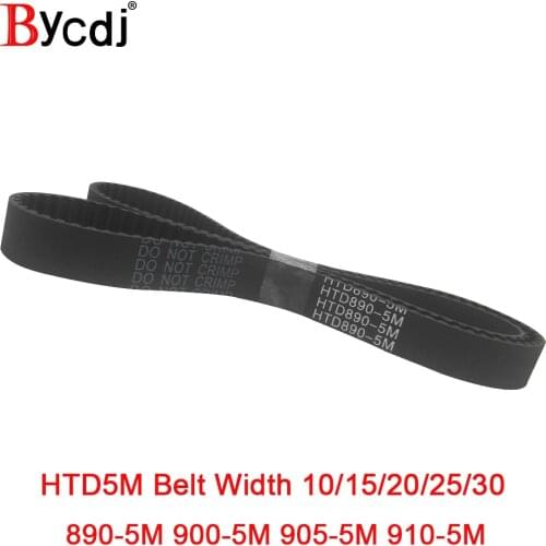 HTD 5M synchronous belt C=890/900/905/910 width 10/15/20/25/30mm Teeth178/180/181/182 pitch 5mm HTD5M Timing Belt 890-5M 900-5M