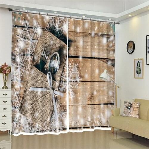 3D Christmas Curtain Christmas Gift Decor Multi-size Christmas curtains luxury living room bedroom 3D curtains home decor