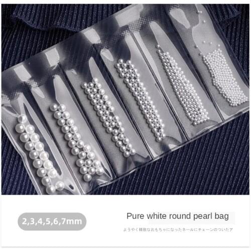 DIY 2mm/3mm/4mm/5mm/6mm / 7mm white light semicircle imitation pearl nail rhinestone decoration makeup tool CG01