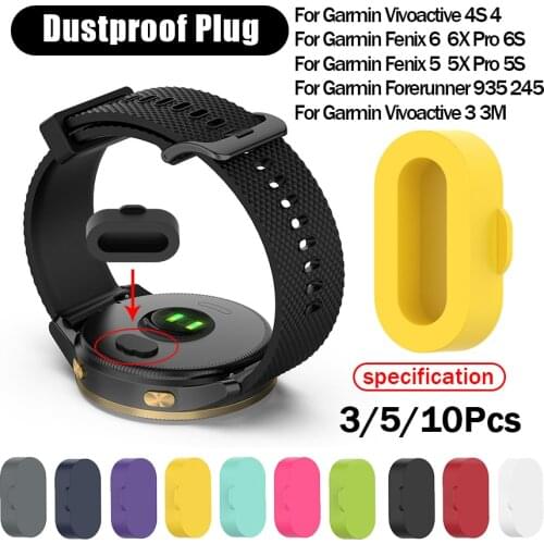 Silicone Dustproof plug for Garmin Fenix 6 6S 6X 5 5S 5X Pro Waterproof plug For Garmin Vivoactive 3 4 Forerunner 935 945 245