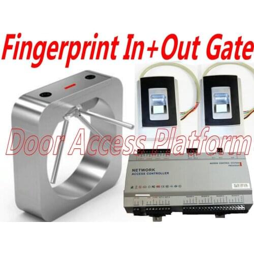 Fingerprint Open Round type Tripod Turnstile in+out ID Card Access Gate Reader IP Network Access Controller Office Exit Security