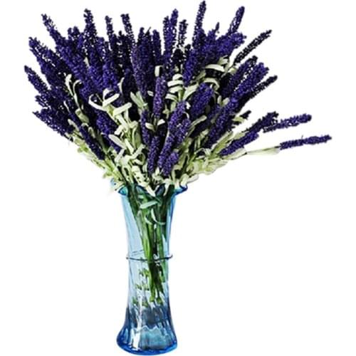 Home Decoration Wedding Silk Flowers High Simulation 12 Heads Provence Foam Lavender Flowers High Quality Artificial Flowers