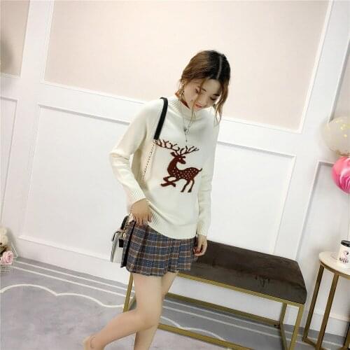 2019 Sweater Knitting Unlined Garment Suit-dress New Pattern Han Banban High Pullover Student Sleeve Rendering Upper Blouse