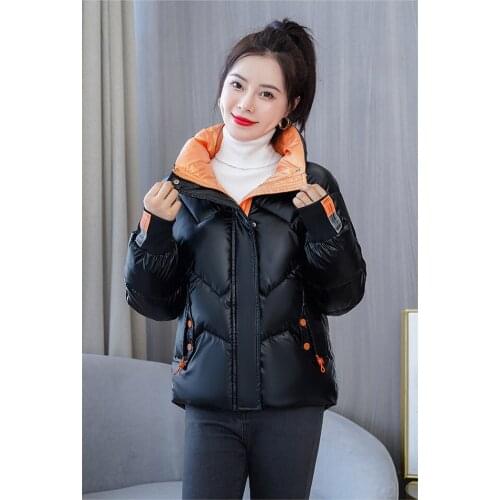 YYCZF 2021 Winter New Coat Womens Long-sleeved Padded Jacket Plus Velvet Cotton Thickened Warmth Coat Women Vest Short Collar