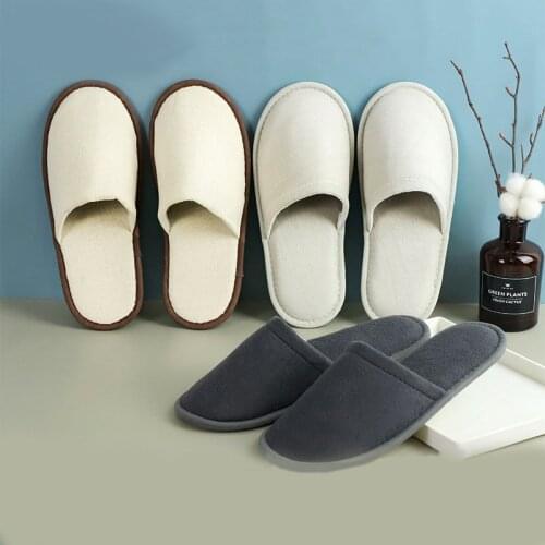Disposable Slippers Hotel Close Toe Slides Non-slip Travel Indoor Spa Guest Slipper Light Portable Flat Breathable Shoe 10 Pairs